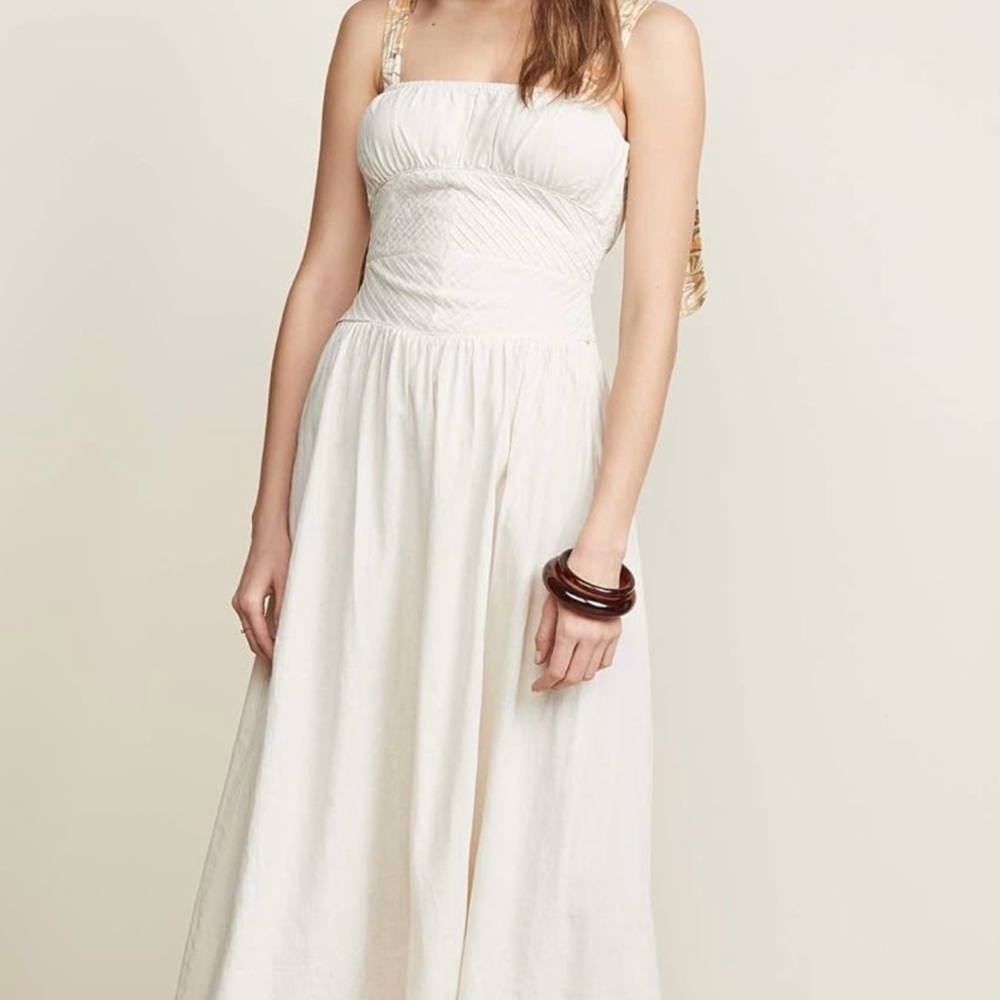 White Embellished Bustier Maxi Dress for Brides
